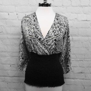 🆕 Dots Dolman Sleeve Blouse | Black/White